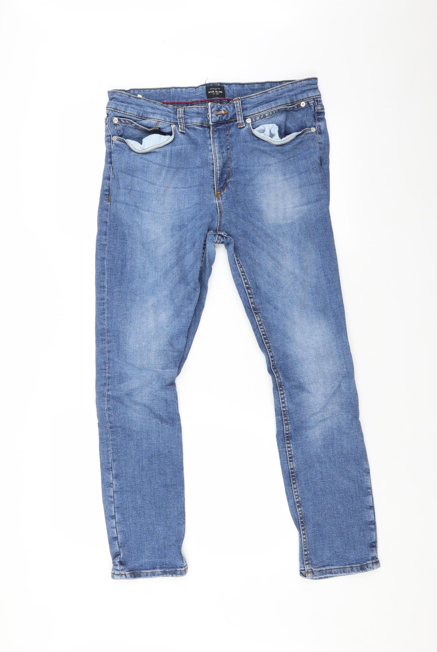 River Island Mens Blue   Skinny Jeans Size 34 L29 in