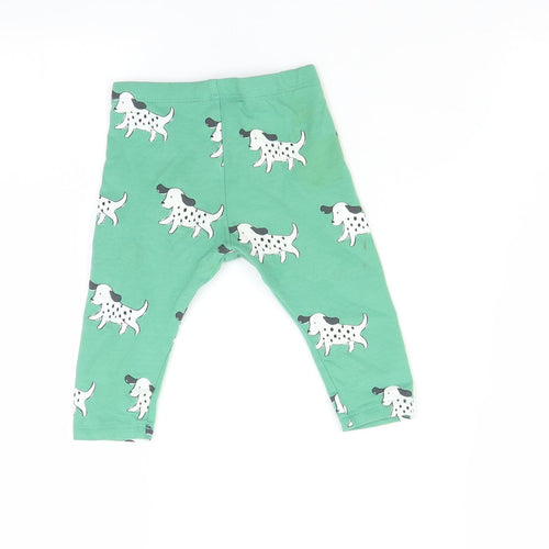 Marks and Spencer Baby Green    Leggings Size 6-9 Months  - Dog print