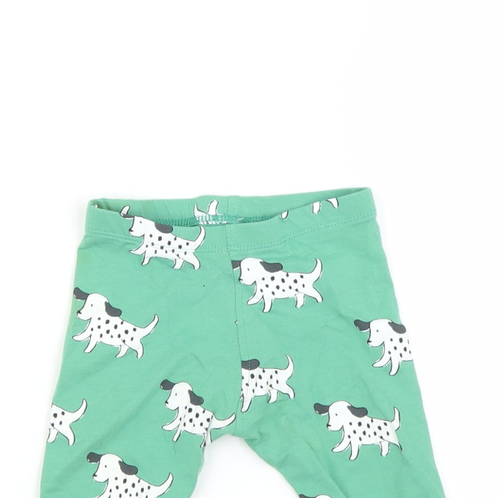 Marks and Spencer Baby Green    Leggings Size 6-9 Months  - Dog print
