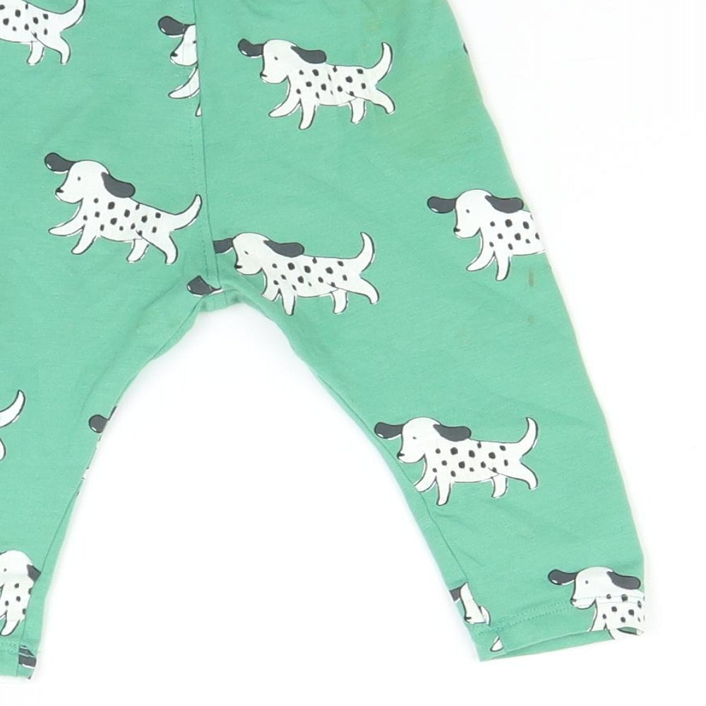 Marks and Spencer Baby Green    Leggings Size 6-9 Months  - Dog print
