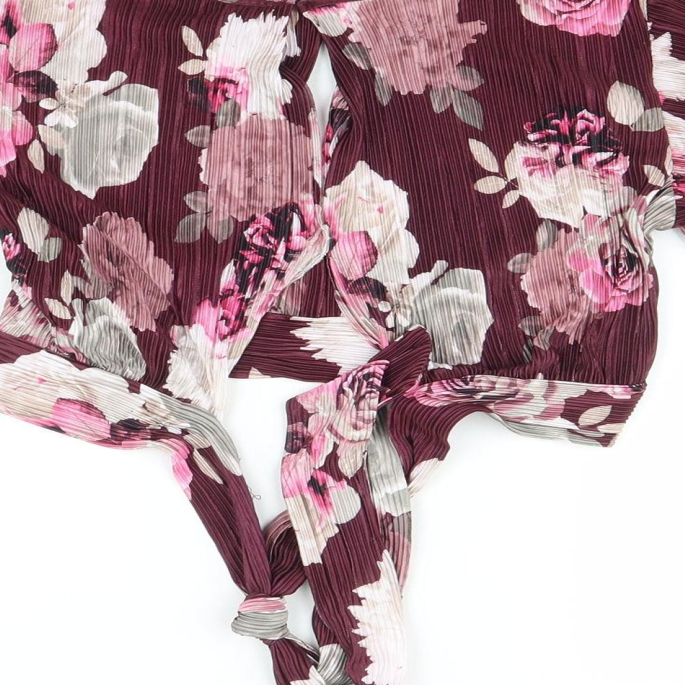 New Look Womens Purple Floral  Basic Blouse Size 8