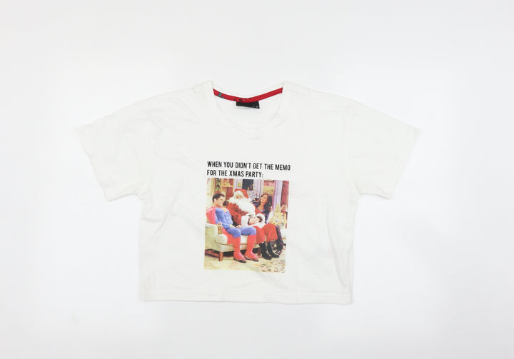 New Look Womens White   Basic T-Shirt Size S  - Friends