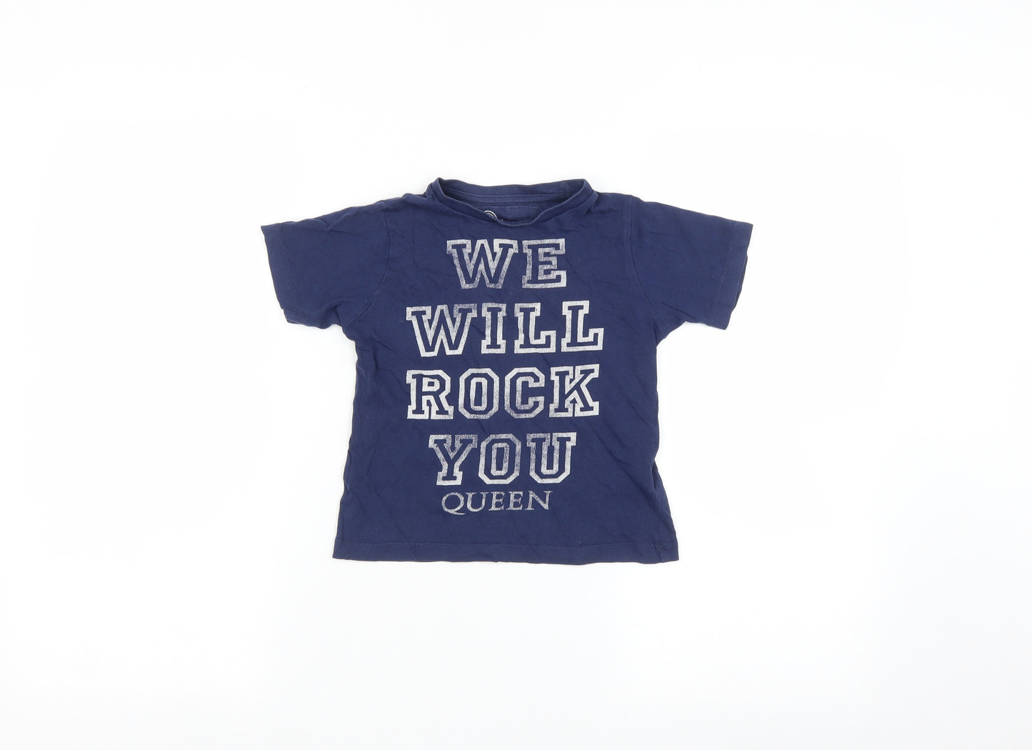 Primark Boys Blue   Basic T-Shirt Size 2-3 Years  - Queen