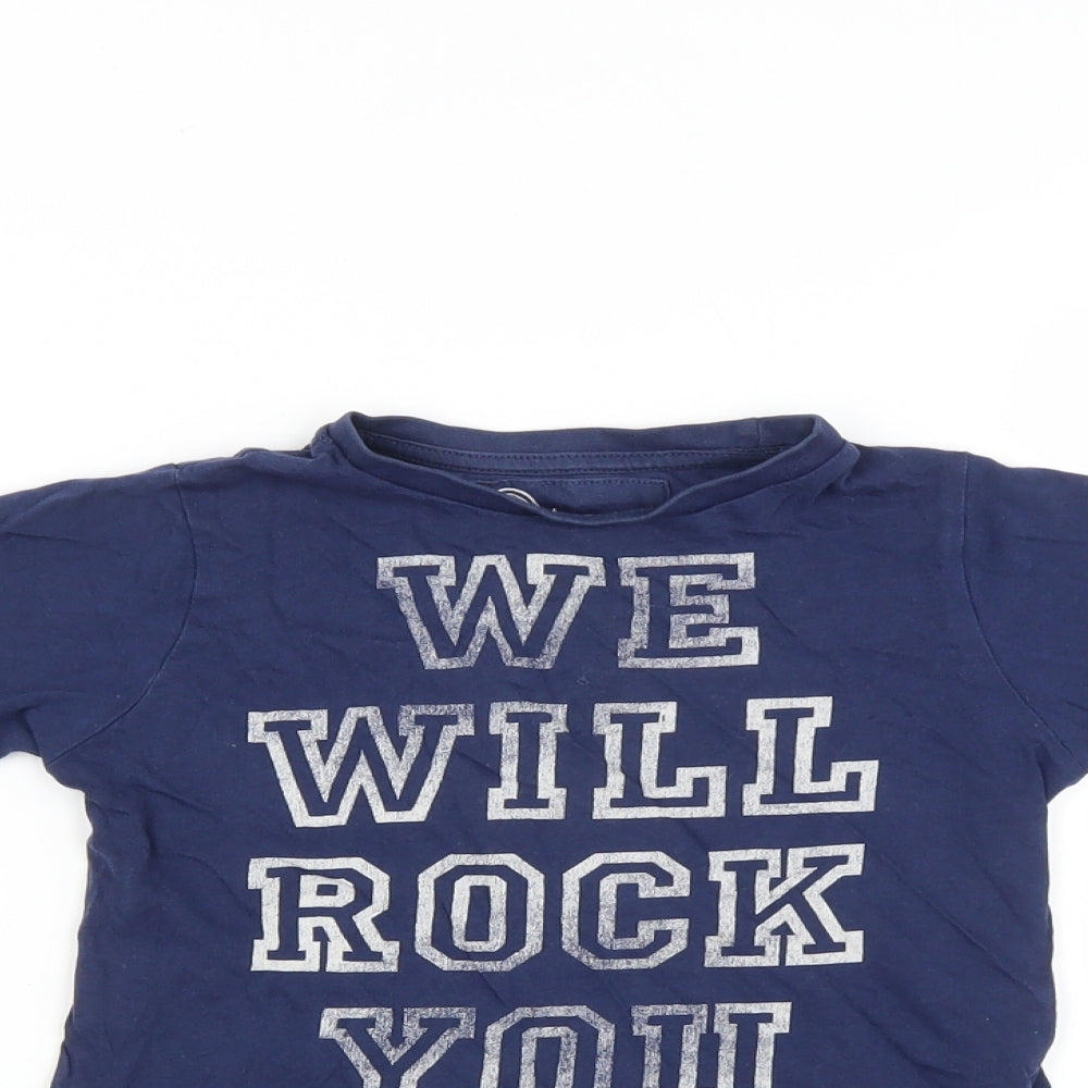 Primark Boys Blue   Basic T-Shirt Size 2-3 Years  - Queen