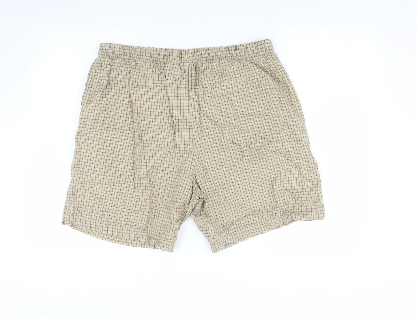 Nike Mens Beige Check  Sweat Shorts Size L
