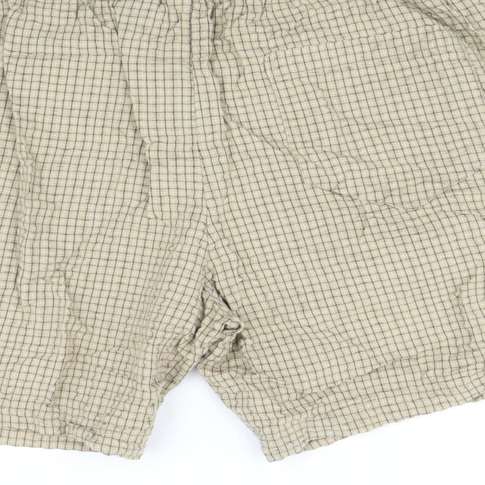 Nike Mens Beige Check  Sweat Shorts Size L