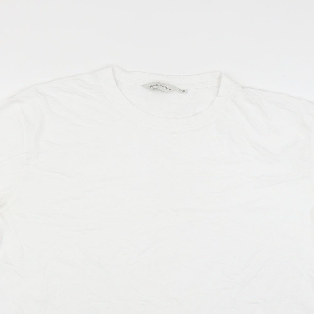 Kangaroo poo Mens White    T-Shirt Size 2XL