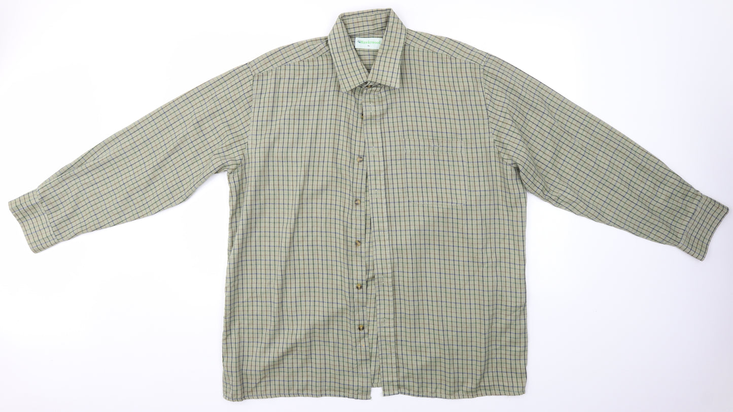 HAWKSWOOD Mens Green Check   T-Shirt Size XL
