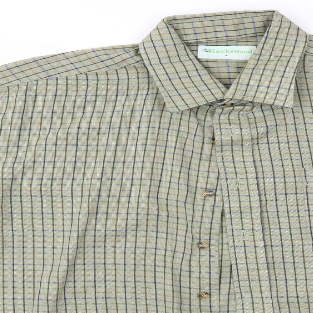 HAWKSWOOD Mens Green Check   T-Shirt Size XL