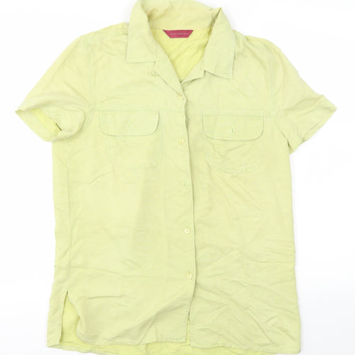 Richards Womens Green   Basic Button-Up Size M