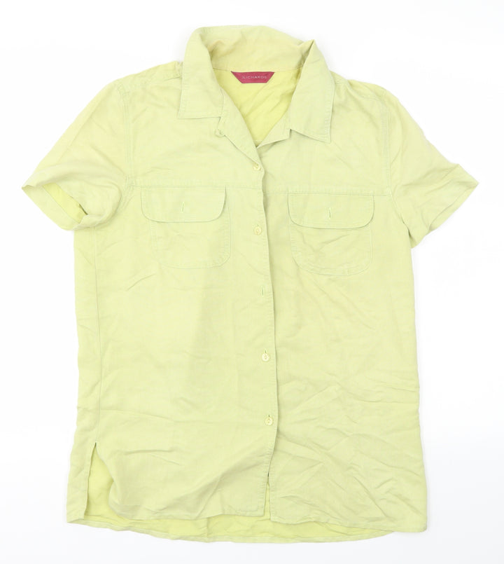 Richards Womens Green   Basic Button-Up Size M