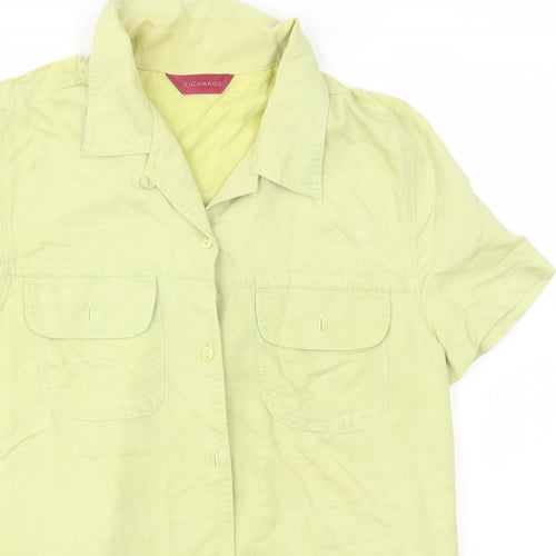 Richards Womens Green   Basic Button-Up Size M