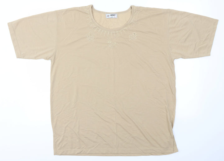 Lucky Womens Brown   Basic Polo Size XL