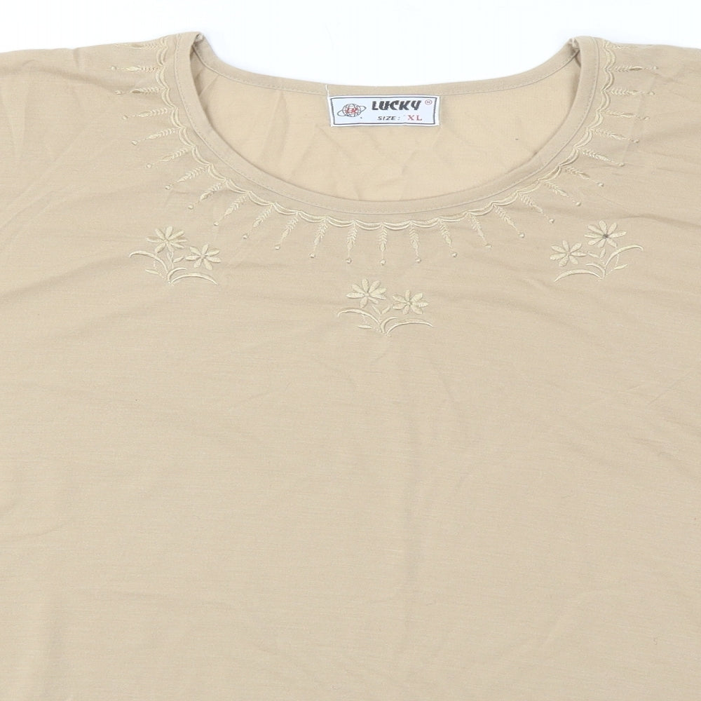Lucky Womens Brown   Basic Polo Size XL