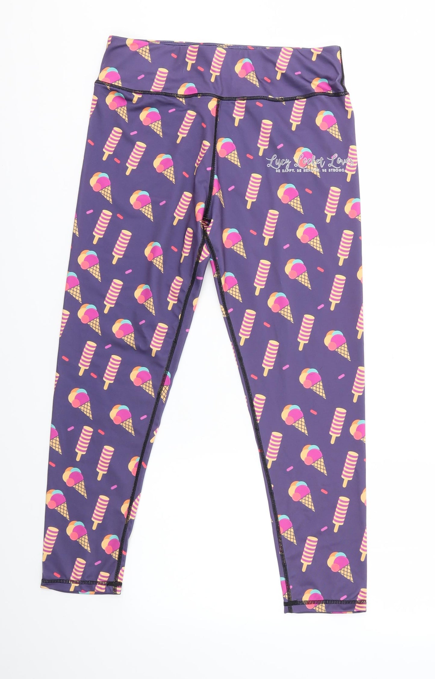 Lucy Locket Loves Womens Multicoloured   Cropped Leggings Size M L24 in