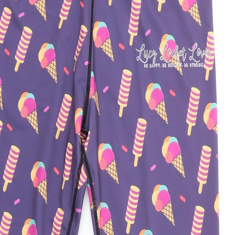 Lucy Locket Loves Womens Multicoloured   Cropped Leggings Size M L24 in