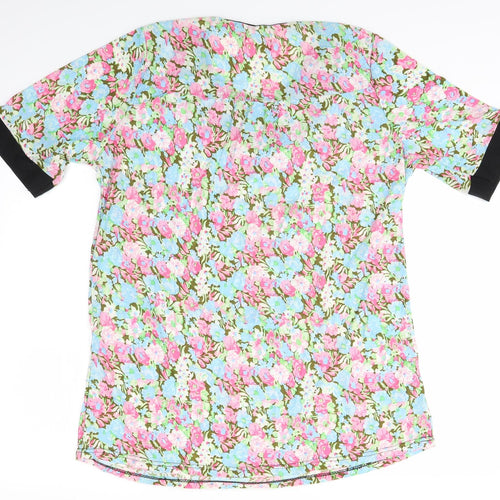 CECILIA Womens Multicoloured Floral  Basic T-Shirt Size M