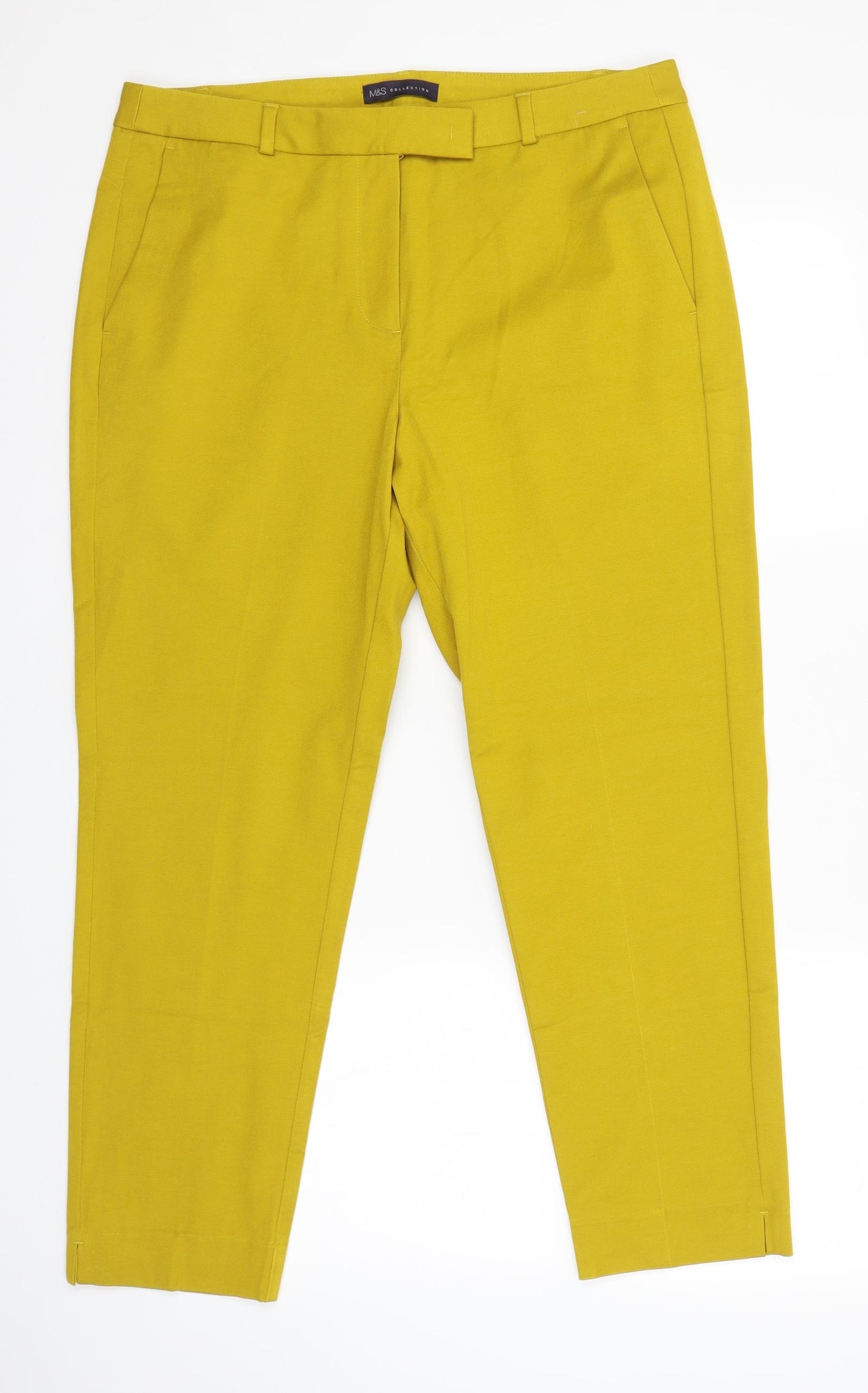 M&S Womens Yellow   Trousers  Size 16 L25 in