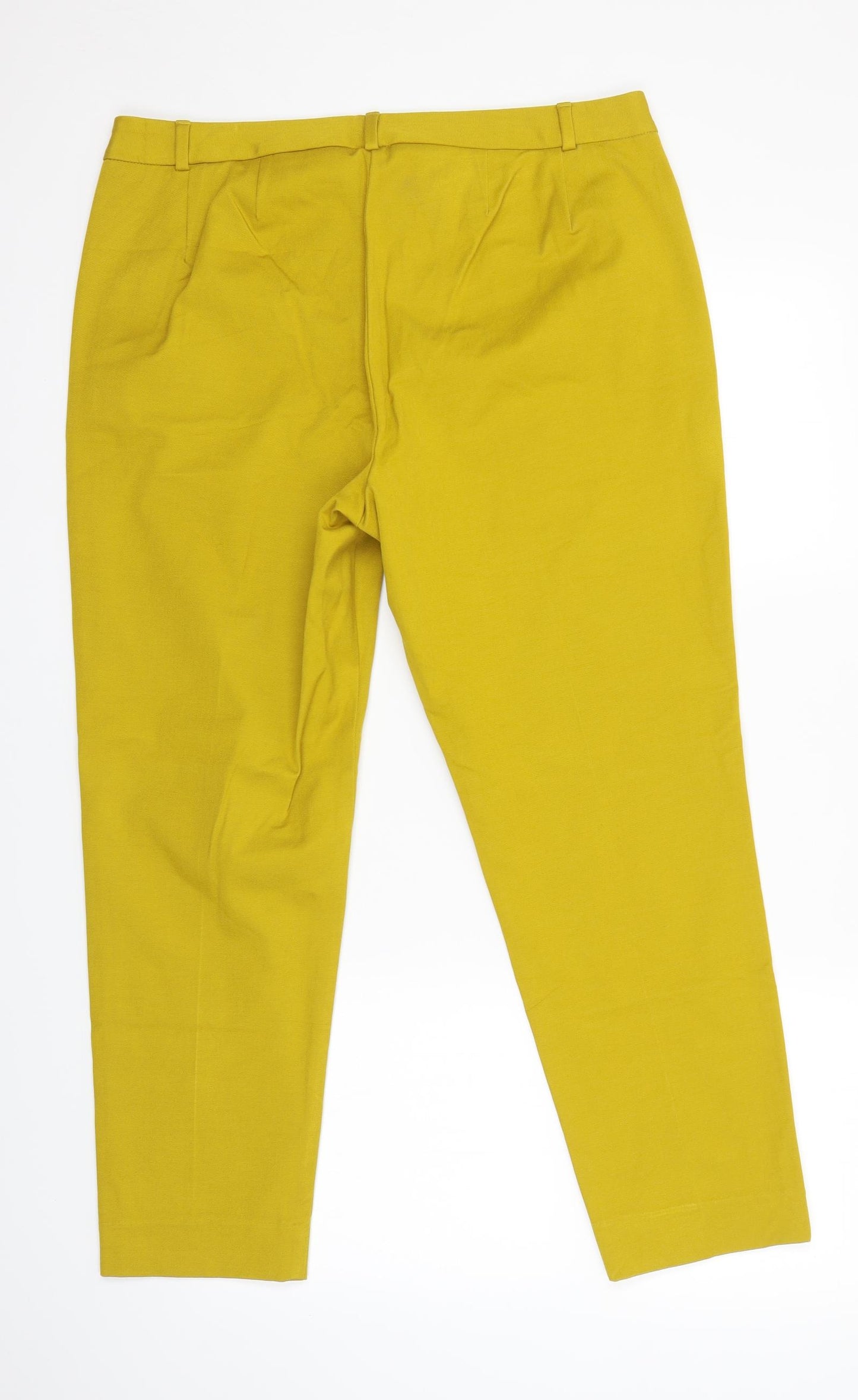 M&S Womens Yellow   Trousers  Size 16 L25 in
