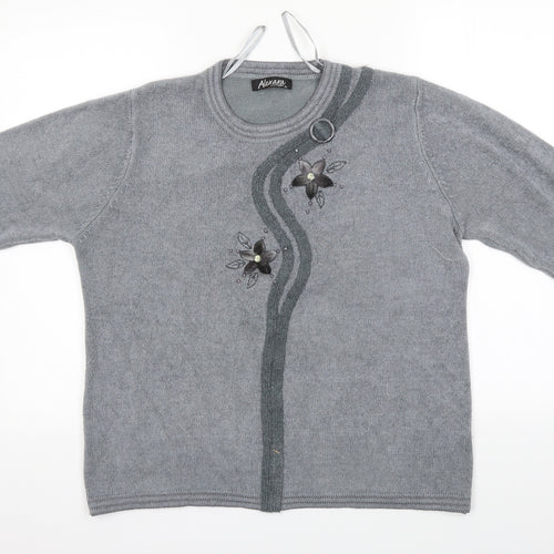 ALEXARA Womens Grey   Pullover Jumper Size XL