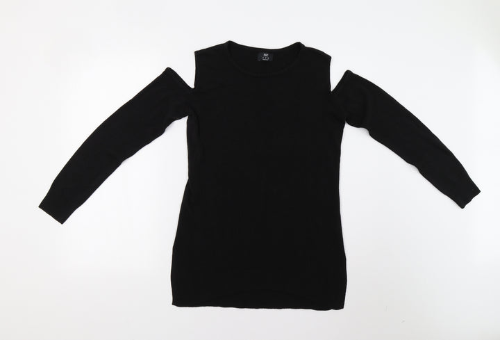 F&F Womens Black Knit Pullover Jumper Size 12