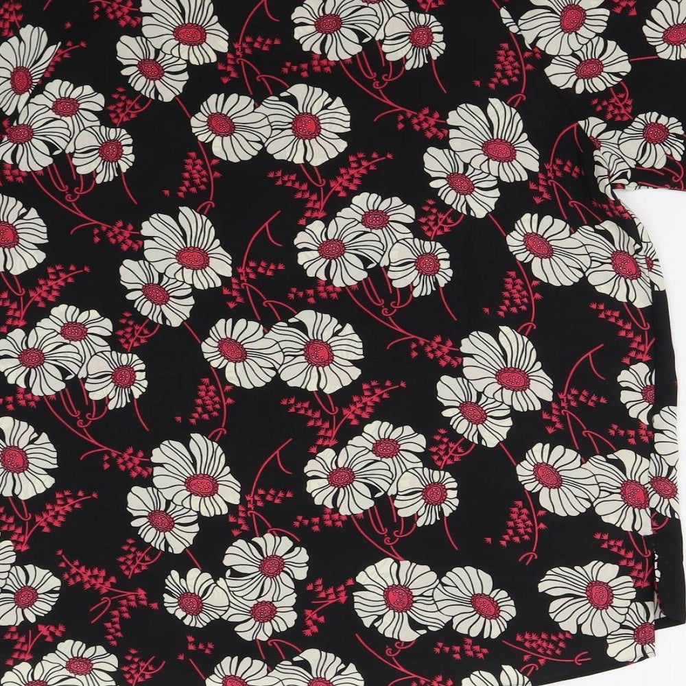 Papaya Womens Black Floral  Basic Blouse Size 10