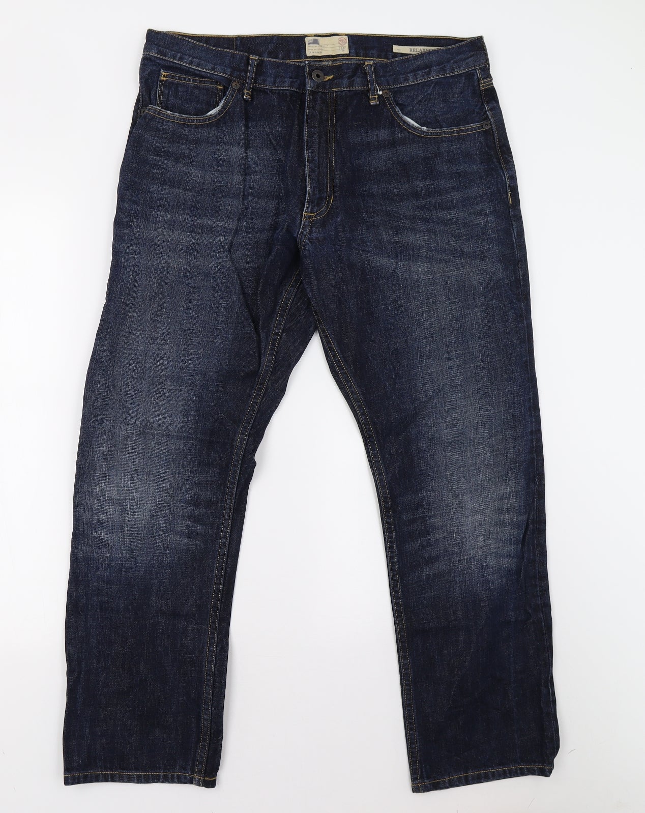 M&S Mens Blue  Denim Straight Jeans Size 34 L29 in