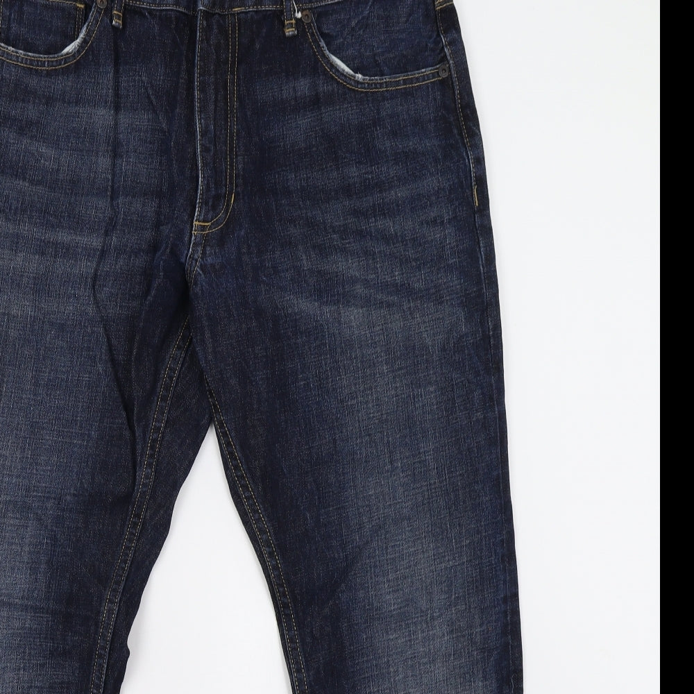 M&S Mens Blue  Denim Straight Jeans Size 34 L29 in