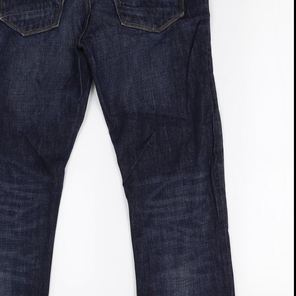 M&S Mens Blue  Denim Straight Jeans Size 34 L29 in