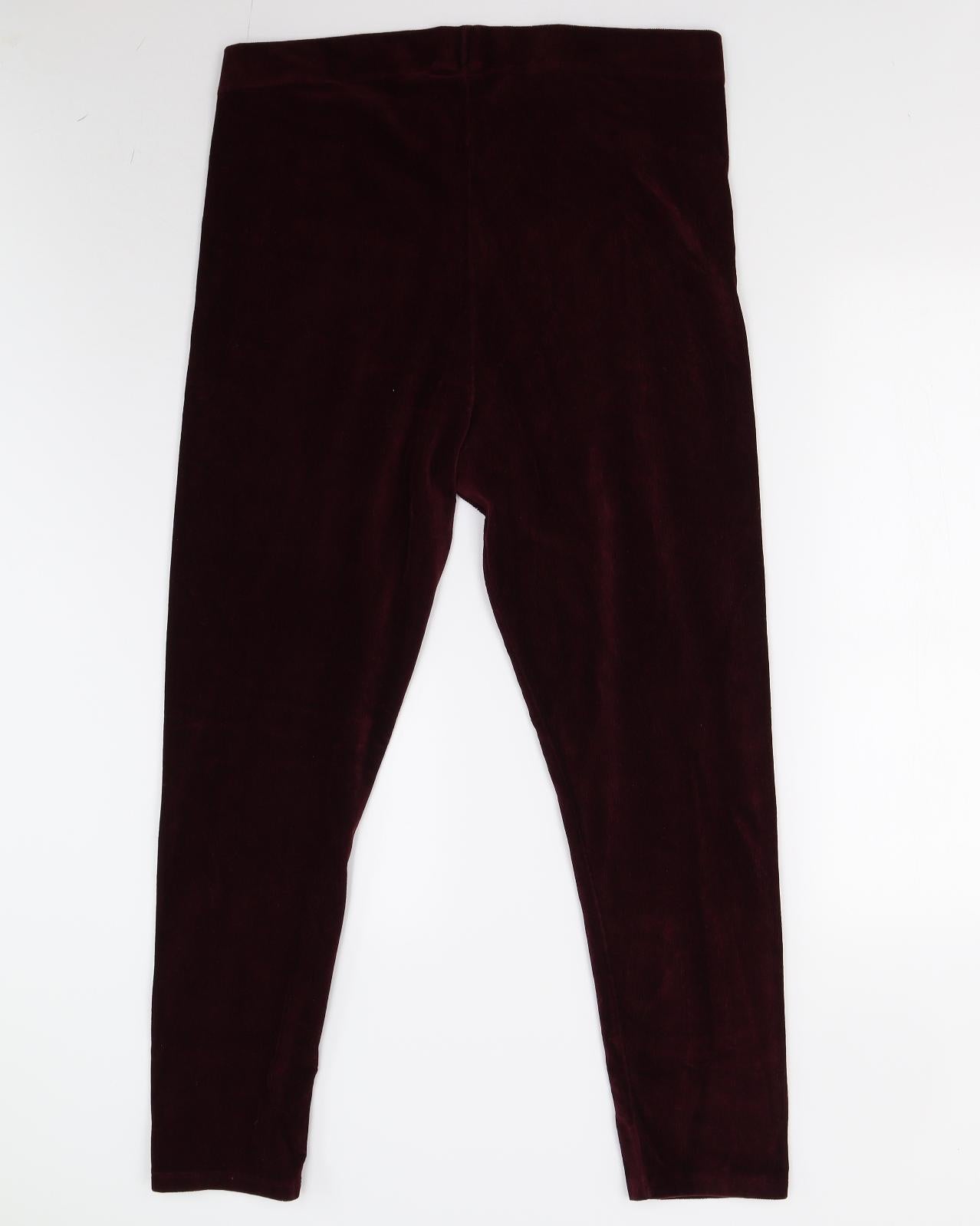 M&Co Womens Purple  Corduroy Carrot Leggings Size 20 L28 in