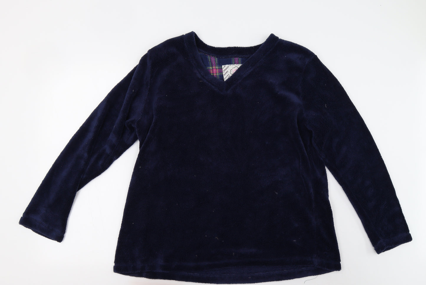 Love To Dream Womens Blue Solid Fleece Top Pyjama Top Size 20