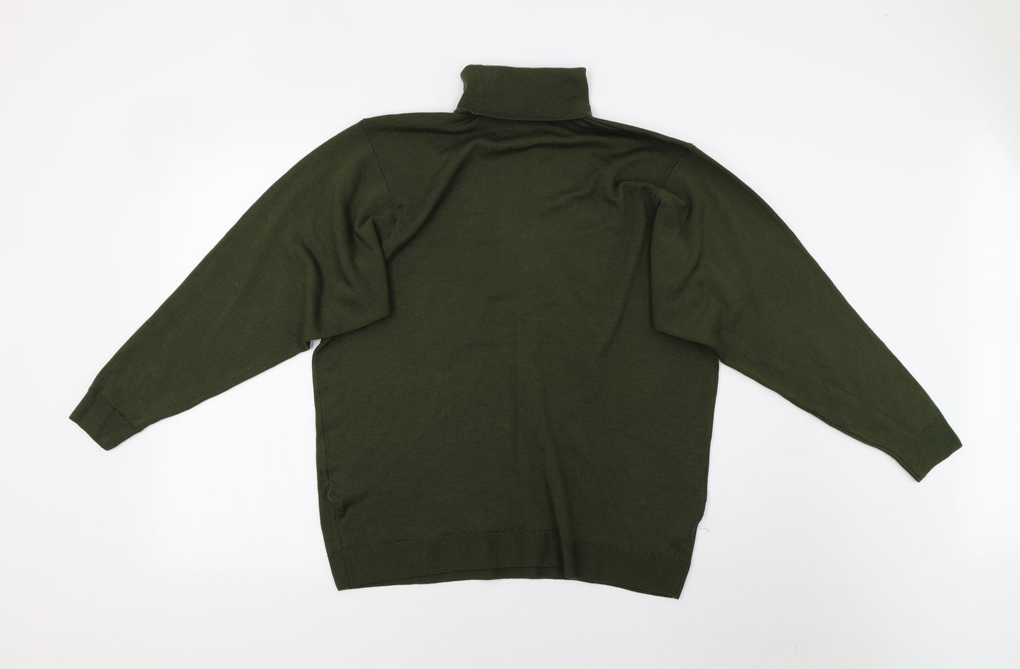 M&S Womens Green  Knit Pullover Jumper Size 16  - 100% Lambswool