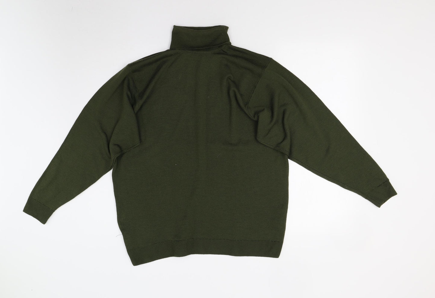 M&S Womens Green  Knit Pullover Jumper Size 16  - 100% Lambswool