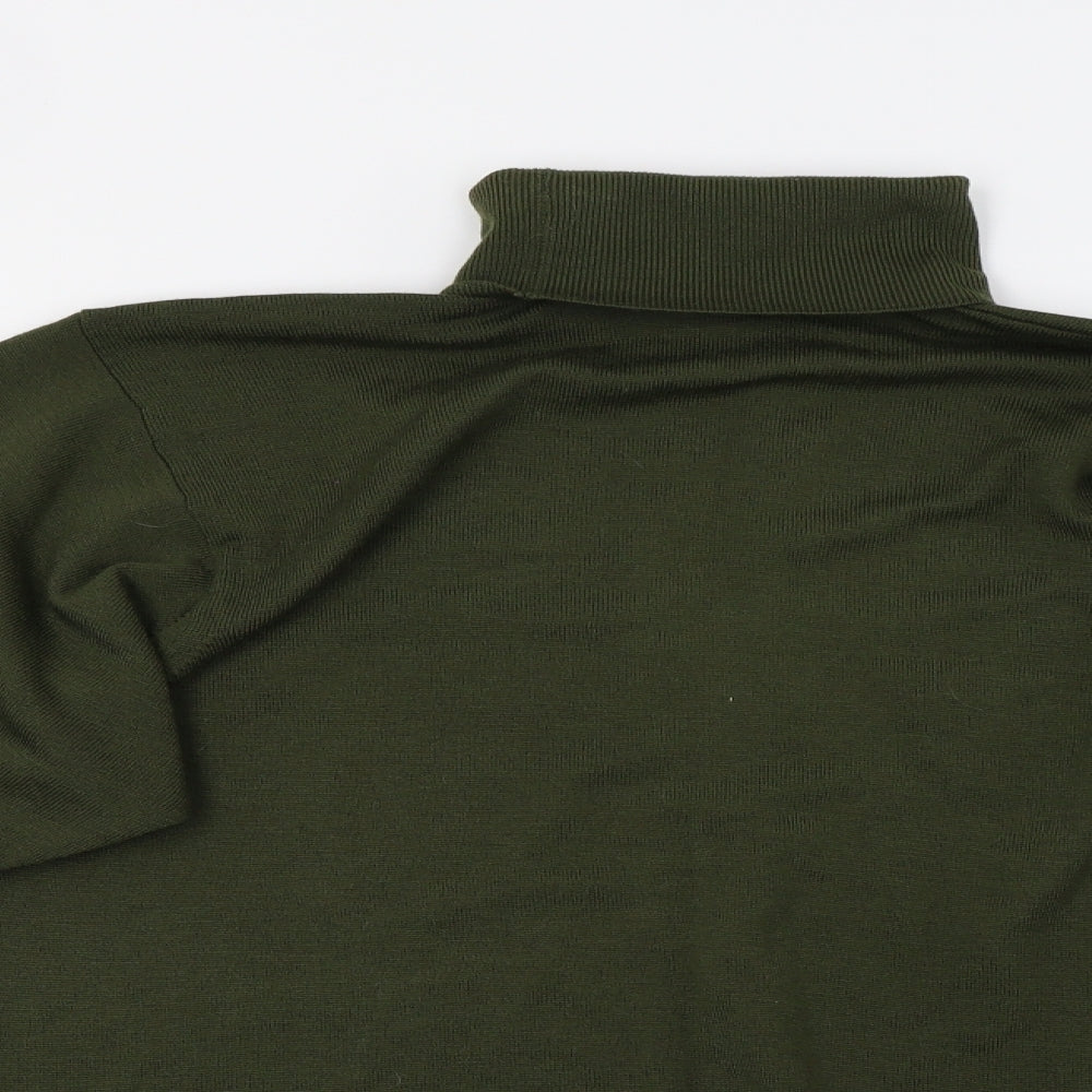M&S Womens Green  Knit Pullover Jumper Size 16  - 100% Lambswool