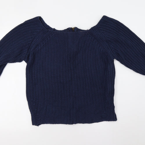 Golddigga Womens Blue  Knit Pullover Jumper Size 10