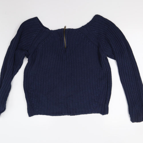 Golddigga Womens Blue  Knit Pullover Jumper Size 10