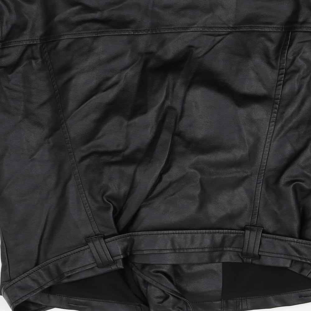 United Colors of Benetton Womens Black   Biker Jacket Size 16