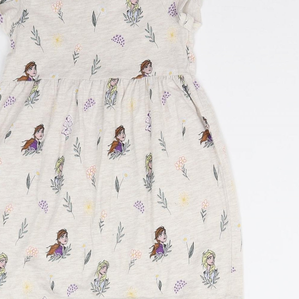 M&S Girls Beige   T-Shirt Dress  Size 2-3 Years  - Disney Frozen II