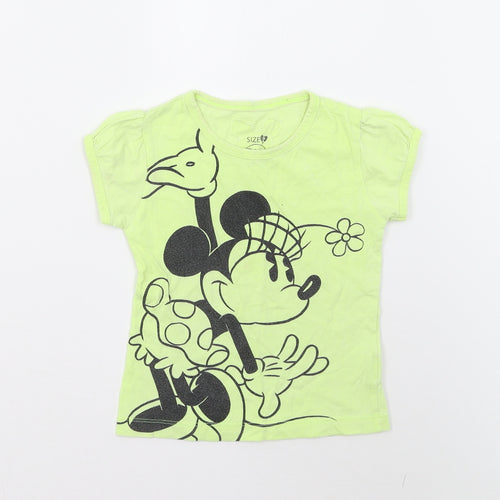 Disney Stores Girls Yellow   Basic T-Shirt Size 2 Years  - Minnie Mouse