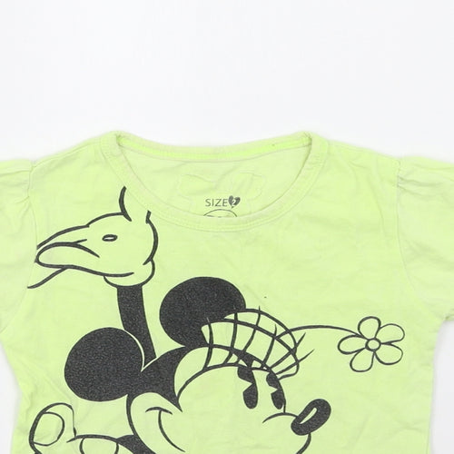 Disney Stores Girls Yellow   Basic T-Shirt Size 2 Years  - Minnie Mouse