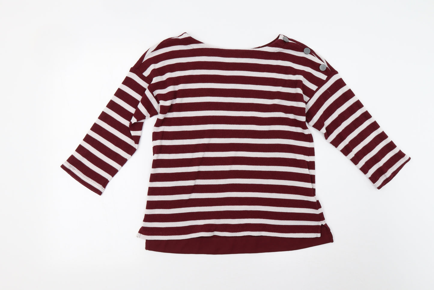 M&S Womens Red Striped  Basic T-Shirt Size 10