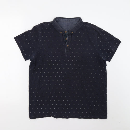 Easy Mens Blue Geometric   Polo Size L