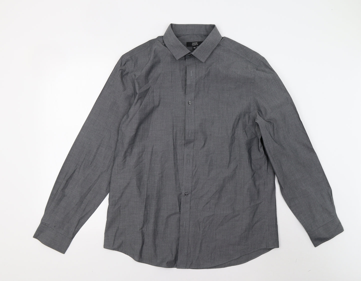 George Mens Grey    Dress Shirt Size 16.5