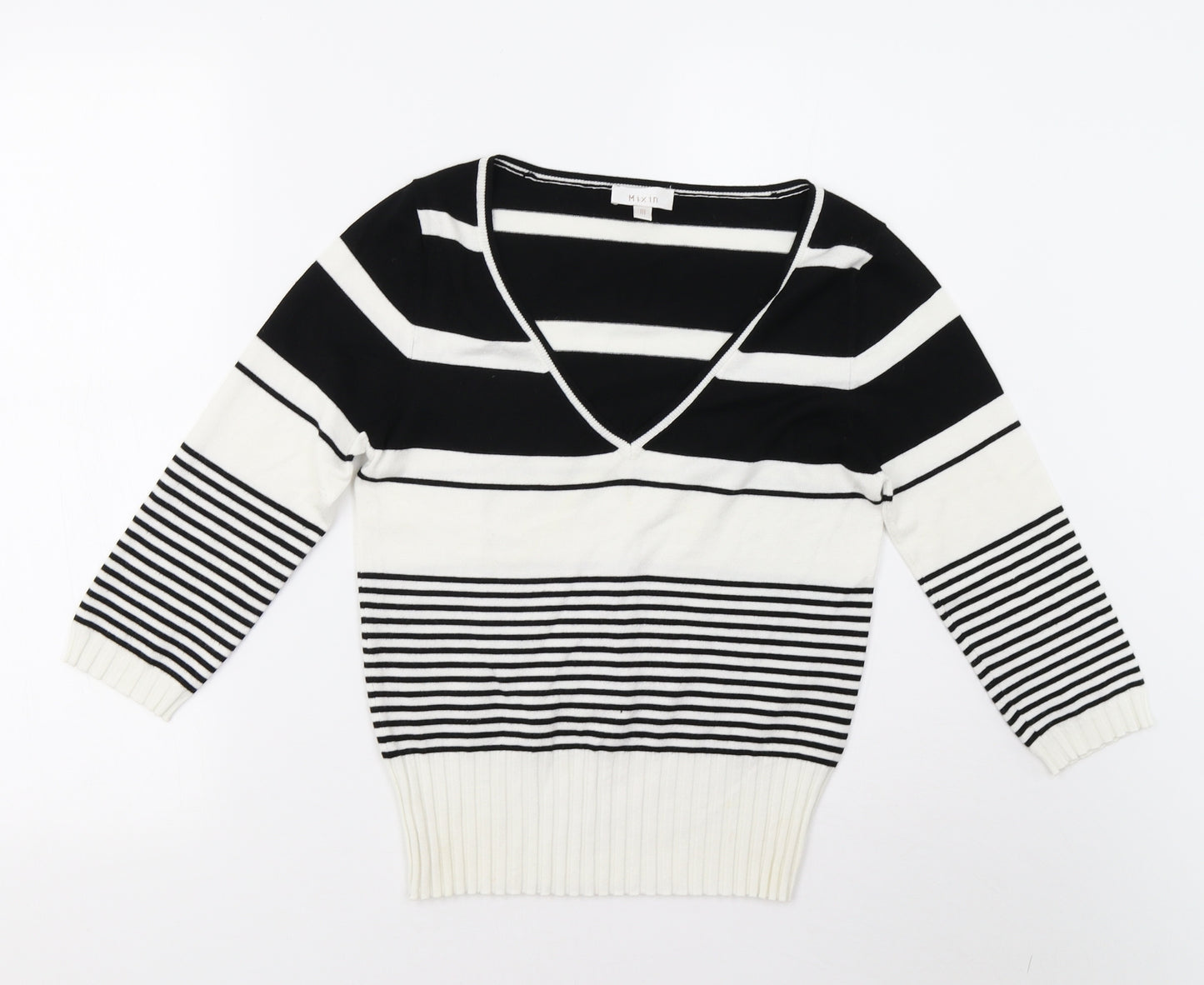 Mixin Womens Multicoloured Striped Knit Pullover Jumper Size M