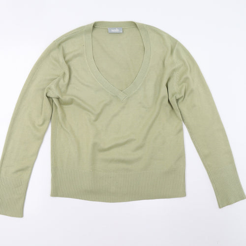 Wallis Womens Green  Knit Pullover Jumper Size 14