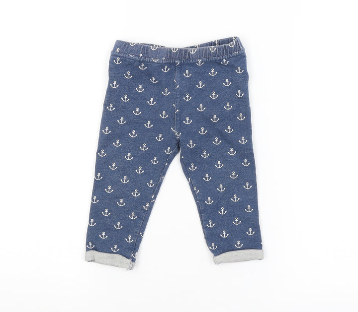 F&F Baby Blue Geometric Jogger Trousers Size 12-18 Months