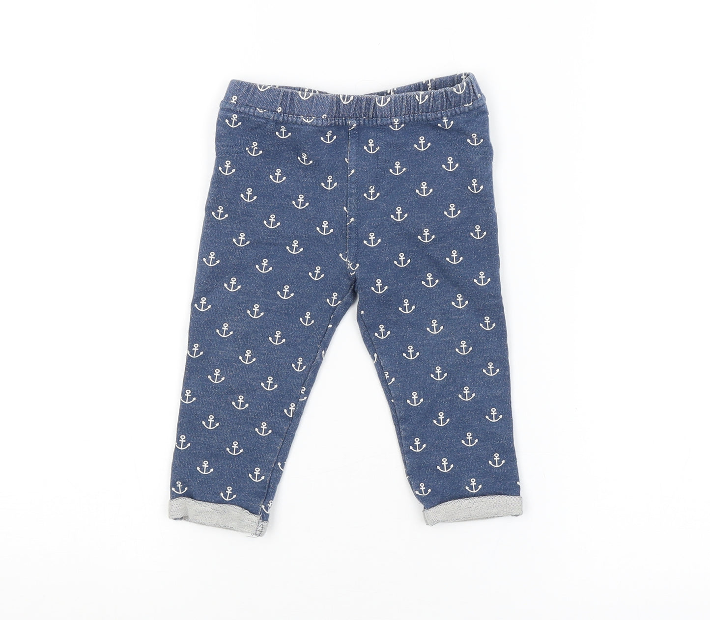 F&F Baby Blue Geometric  Jogger Trousers Size 12-18 Months