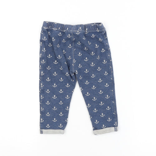 F&F Baby Blue Geometric  Jogger Trousers Size 12-18 Months