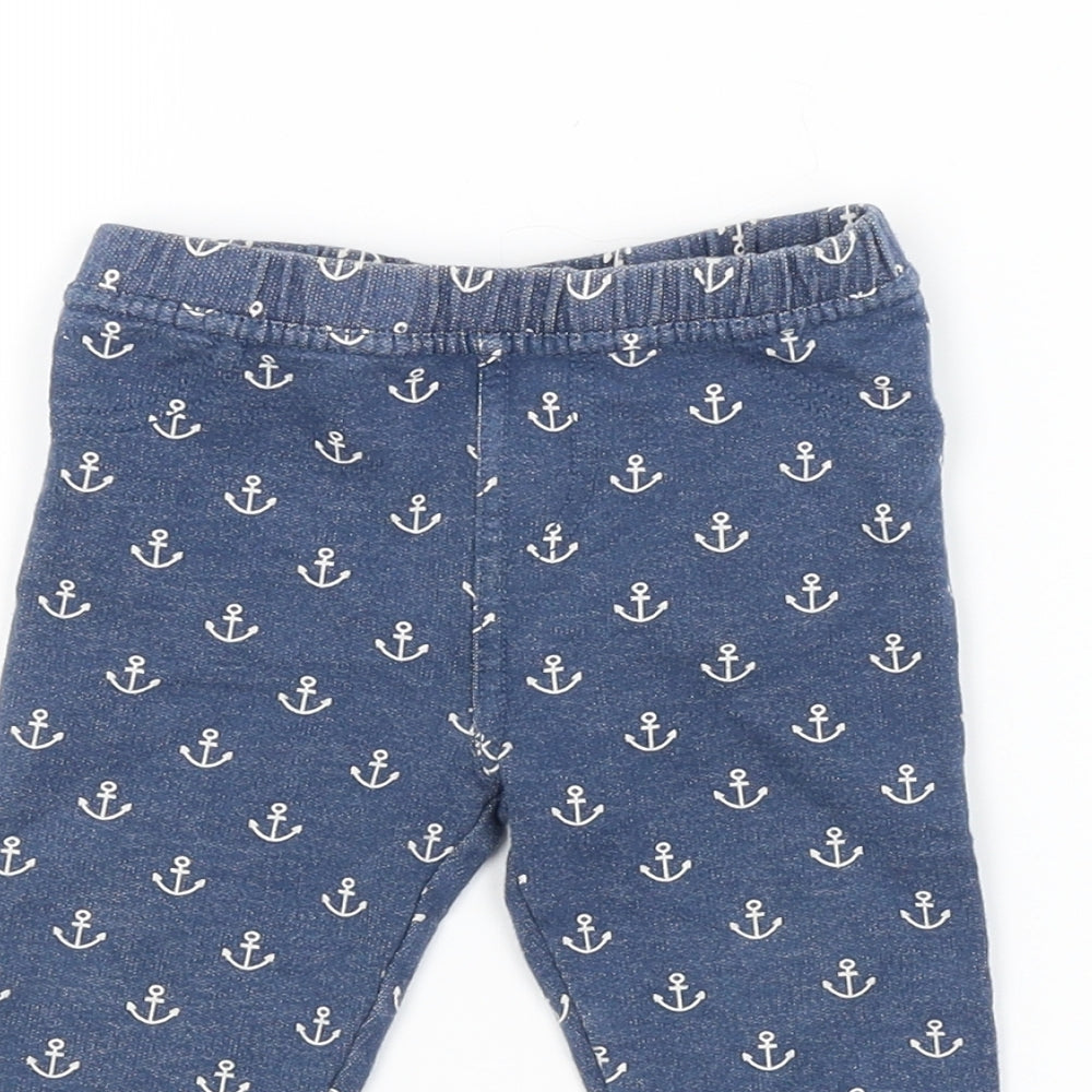 F&F Baby Blue Geometric  Jogger Trousers Size 12-18 Months