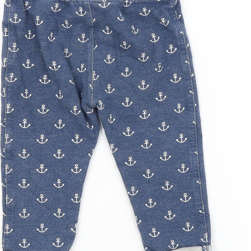 F&F Baby Blue Geometric  Jogger Trousers Size 12-18 Months